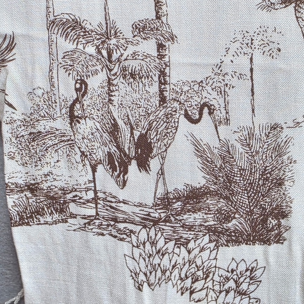 Cloth and Portrait Safari Toile Maxi Dress Sz XL Cream Leopard Tiered Jungle - Picture 3 of 12